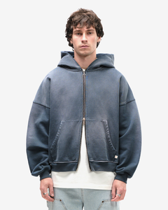 Nouveaux sweats à capuche zippés pour hommes sur mesure de la meilleure qualité avec du coton de qualité supérieure lavage à l'acide soleil délavé sweat à capuche pour hommes hommes - Product Image 1
