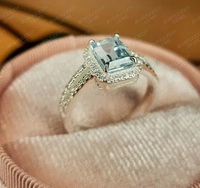 Bague de fiançailles vintage artisanale pour femme, en argent sterling, sertie de topaze bleue naturelle, pierre précieuse indienne, pour mariage