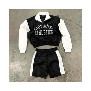 Nouveau design de veste anti-pluie en nylon à capuche pour hommes ensemble coupe-vent patchwork - Product Image 4