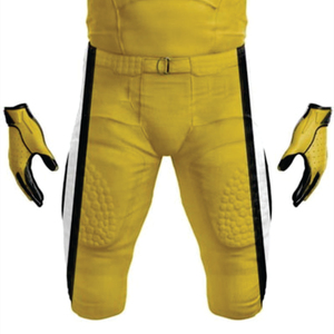 Uniforme de football américain sublimé en polyester 100% personnalisé pour hommes maillot court en sergé respirant jaune noir - Product Image 5