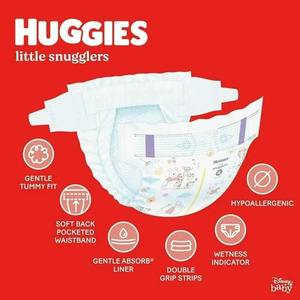 Couches pour bébé Huggies Little Snugglers, taille nouveau-né, 84 ct - Product Image 2
