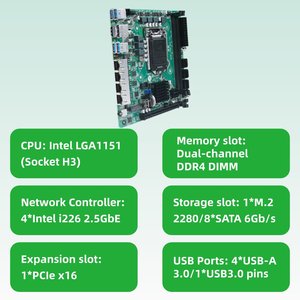 Carte mère NAS Mini-ITX BKHD-C246-NAS-ITX 8 SATA Double M.2 42.5GbE - Product Image 1
