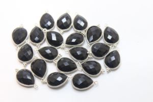 Colgante en forma de pera facetado de ónix negro Natural de Plata de Ley 925 para bodas, aniversarios, compromisos para joyería de plata - Product Image 5