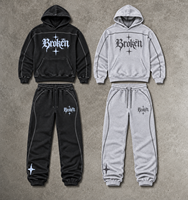 Survêtement personnalisé imprimé, effet délavé, coupe ample, style streetwear, fabricant de survêtements surdimensionnés pour hommes