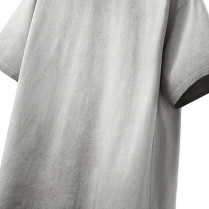 T-shirt Oversize en Coton 100% Lavé à l'Acide, Manches Courtes, Style Streetwear, Logo Personnalisé sur le Devant, Effet Vintage, 220g, Vierge, OEM - Product Image 3