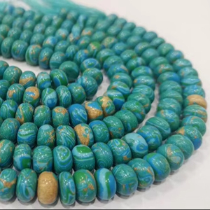Fordite Agate Multi Color Gemstone Rondelle Plain Smooth Beads Vendido por hebra 8 pulgadas de largo - Product Image 1