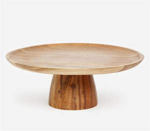 Soporte de pastel de madera de mango soporte de pastel de madera redondeado simple y elegante - Product Image 4