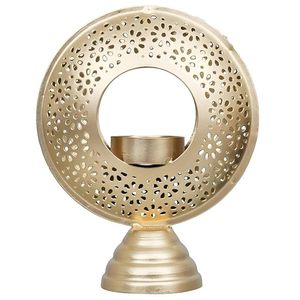 Meilleur prix Décoration intérieure Bougeoir simple Bougeoir conique en métal galvanisé plaqué or pour mariages - Product Image 1