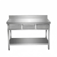 Utilisation commerciale de bureau de cuisine de restaurant d'acier inoxydable avec la haute table de bureau détachable de pesage de tiroirs