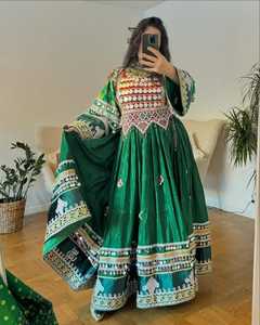 Dernière mode porter des vêtements femmes longue robe Maxi avec pompon personnalisé et broderie de pièces de monnaie traditionnelle afghane femmes robe Kuchi - Product Image 5