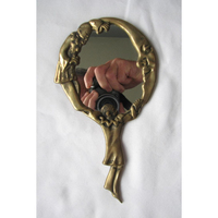 Miroir à main en métal en laiton créatif miroir de maquillage pour femmes miroir à main de forme ovale au design antique par Royal Home Collection fournitures
