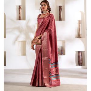 Sari étnico indio de exportación de cantidad al por mayor impreso de primera calidad Sari de seda de moda para ocasiones de boda de la India - Product Image 1
