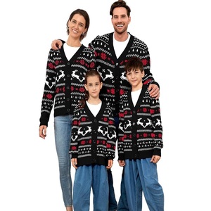 Boying ODM hombres invierno Navidad Jacquard Santa Claus suéter suelto cuello redondo prendas de punto personalizable suéter de punto Xmass - Product Image 2