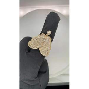 Bague de mariage pour femme en or massif 14 carats avec diamant naturel rond de 3,59 carats - Product Image 1