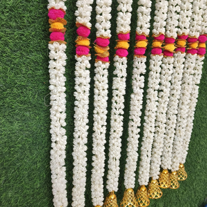 Mogra Pompom Floral Garland String Baby Shower Nikah Partition Muslim Wedding <b>Decoration</b> Backdrop Trendy Festival Party Decor - Product Image 1