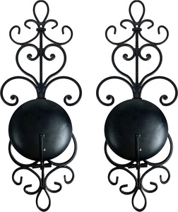 Modern Elegant Metal <b>Candle</b> Stand Premium Pure Black <b>Wall</b> Display for Interior Home Living Space Bedroom Lighting Decoration - Product Image 5