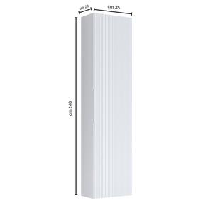 Colonne papillon de porte plissée réversible pour meuble de salle de bain Couleur blanc mat 140x35x20cm Lot de 1 - Product Image 2