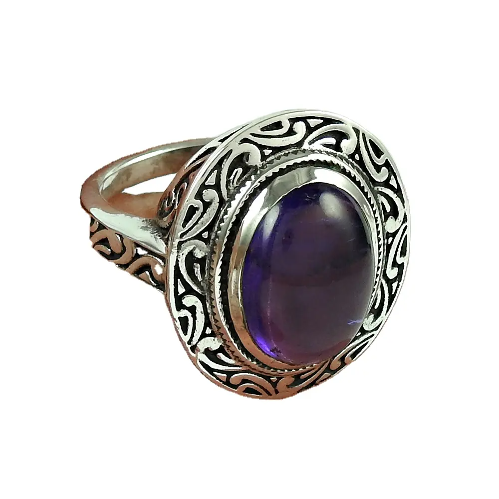 Romantic and Beautiful 925 sterling silver amethyst gemstone rings Attractive Price New Type Ring For Women wholesale jewellery