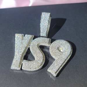 Ice Out VVS Moissanite Round Cut Diamond Hip Hop Pendentif Bijoux Pendentif pour Homme Argent Sterling 925 - Product Image 6