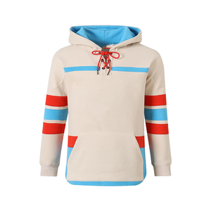 Delaware State Winter <b>Neutral</b> Hockey Hoodie Unisex Fleece Lined Chenille Embroidered Streetwear Pullover Lace-Up Hood 100% - Product Image 1