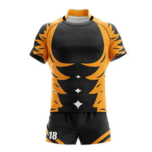 Haute Qualité Stock Brodé Cousu Surdimensionné Rugby Uniforme Noir Respirant Personnalisé Votre Propre Logo Rugby Uniforme - Product Image 3