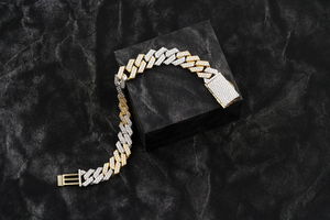 Iced Out Vvs Moissanite Diamond Cuban Link Bracelet 8-20mm Sharp Style 925 Silver \ White Gold 18K Gold Plated para hombres y mujeres - Product Image 3