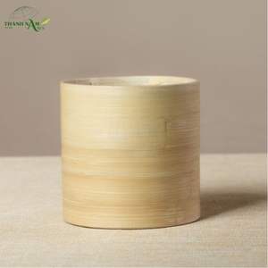 Jardinière carrée en bambou tressé écologique artisanale pour les intérieurs modernes - Product Image 2