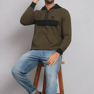 Sweat à capuche teint uni pour homme nouveau design de qualité supérieure sweats à capuche en coton et polyester avec fermeture éclair - Product Image 5