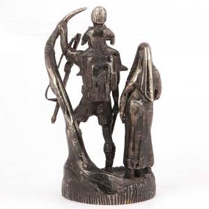 แฮนด์เมดอินเดียทองเหลืองโบราณ Solider กับครอบครัวประติมากรรมรูปปั้นตกแต่งบ้านของขวัญรายการความสูง: 17.78เซนติเมตร SBF-173 - Product Image 3