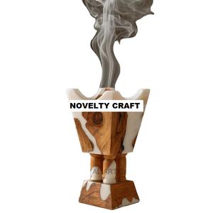 Brûleur d'encens indien artisanal de luxe, écologique, en bois de pin et résine époxy, parfum Oud arabe, pour Ramadan et l'Aïd, ROYAL ARTISANS - Product Image 2