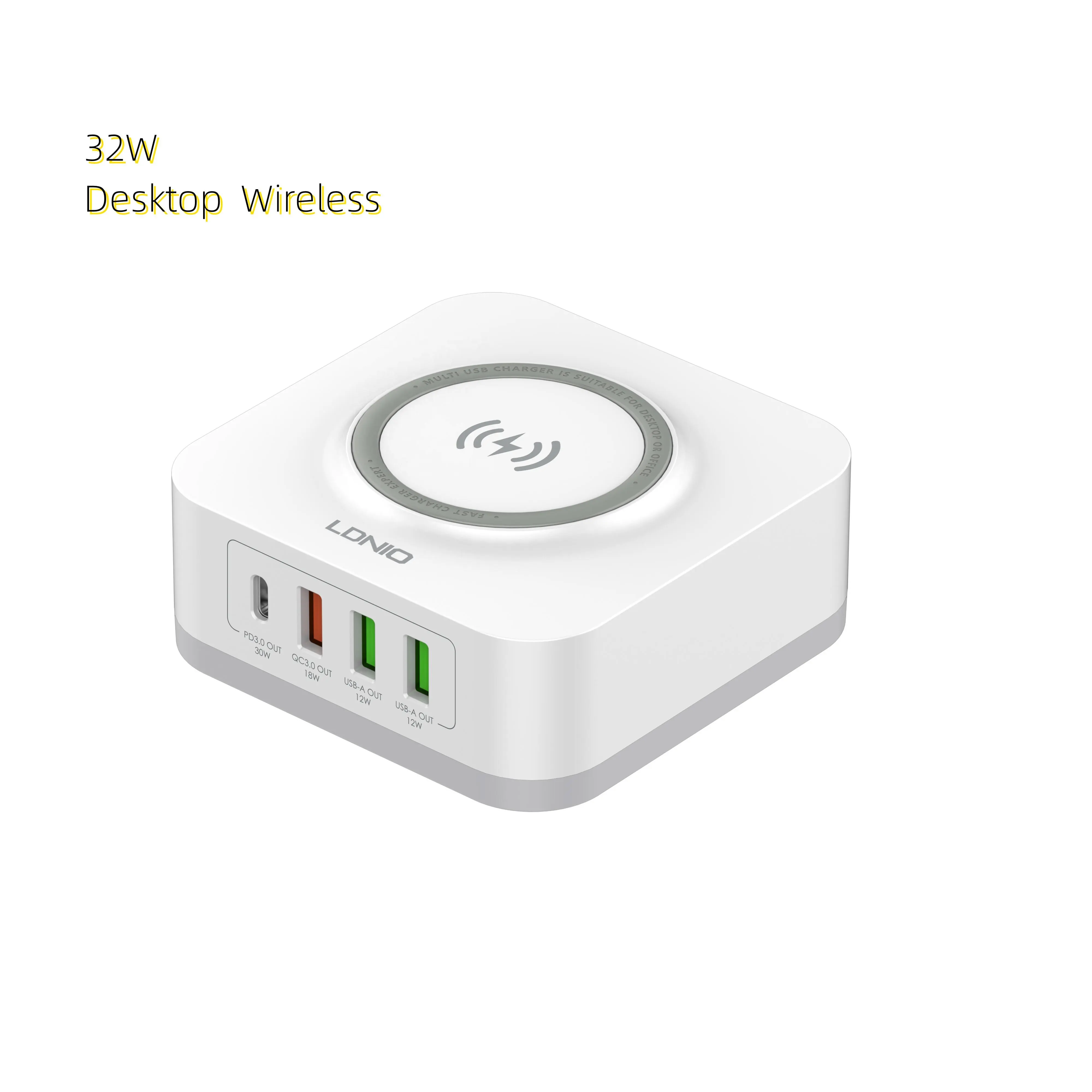 LDNIO AW004 32W For Iphone Charger with Cable Fast Wireless Charging 15 W QC 3.0 18 W&PD 20 W Mobile Phone Chargers Wholesale