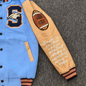 Vente en gros OEM personnalisé chenille broderie cuir manches Varsity Jacket High Street Style Baseball Bomber pour hommes pour l'hiver - Product Image 5