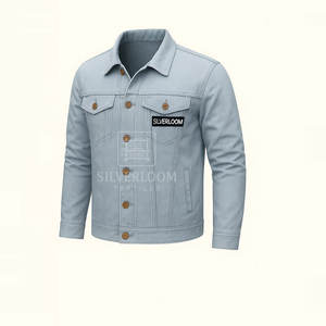 Chaqueta vaquera informal para hombre con cierre de botón Opciones de varios colores Logotipo personalizado Servicio de diseño Chaqueta de invierno disponible - Product Image 3