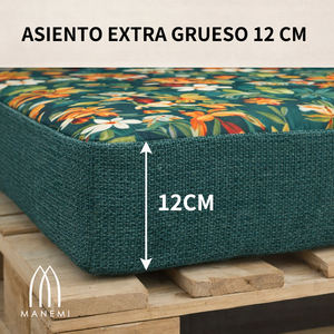 Ensemble de 4 coussins de palettes d'extérieur en tissu durable 120x80 et 120x50 cm pour canapé de jardin, 12 cm d'épaisseur, housse amovible, mobilier de patio - Product Image 5