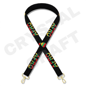 Mardi Gras personalizado oro blanco semilla bolsa de cuentas correas 'Hook Em Horns' accesorio de moda correa de monedero con cuentas - Product Image 3