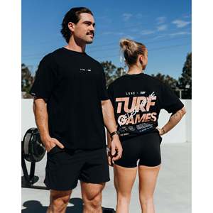 T-shirt surdimensionné en coton Turf Games Melbourne FLX - Logo noir sur le devant - Product Image 2