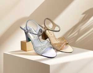 Zapatos de Mujer Sandalias de Tacón para Dama con Pedrería Sandalias de Tacón para Mujer de Moda con Correa al Tobillo Tacones para Dama - Product Image 1