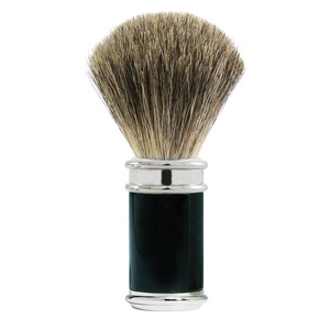 Men's Soft Hair <b>Beard</b> Brush with Badger Bristles and Metal Handle for Face & Personal <b>Care</b> Shaving and Facial Cleansing - Product Image 1