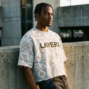 <b>Men</b> 100% Cotton Heavyweight Boxy Fit <b>Crop</b> <b>Top</b> Custom Silk Screen Print Eco-Friendly Punk Style Raw Hem Streetwear - Product Image 2