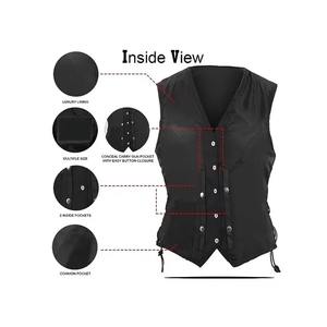 Gilet en cuir pour motardes à prix avantageux, vente chaude, service OEM, fabrication en usine, gilet en cuir pour motardes - Product Image 6