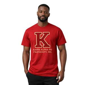 Camiseta de Fraternidad Big K Kappa Alpha Psi, Talla Real, Algodón Premium, Bordado con Letras Griegas, Prenda Clásica - Product Image 1