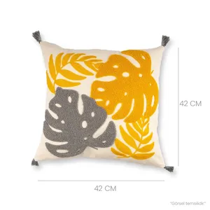 ปลอกหมอนปักลาย TERA BOHEMIAN PUNCH ลายพืชแบบ 3 มิติ ซักได้ มีจำหน่ายขนาด 18x18 20x20 นิ้ว รูปทรงสี่เหลี่ยม สำหรับใช้ในบ้านและโรงพยาบาล - Product Image 3