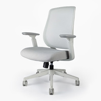 Chaise de bureau exécutive réglable en hauteur avec cadre en nylon blanc, assise en mousse et base en nylon, pour le bureau à domicile