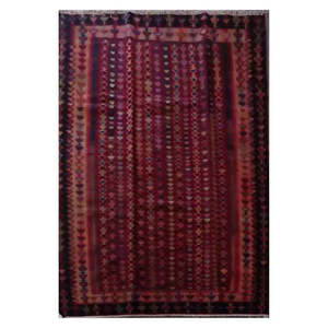 Un kilim Sanandaj authentique, vintage, noué à la main, unique en son genre, 6'0 x 4'3 - Product Image 1