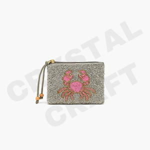ST Tropez Coin Pouch Cartera con cuentas de semillas personalizada Hermoso regalo de mamá-Diseño de corazones para niñas - Product Image 4