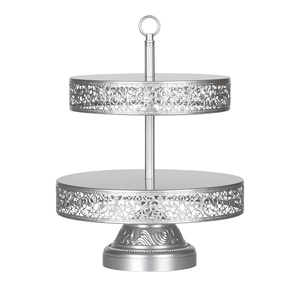 Wholesale Elegant Design Round Metal 2 Tier <b>Cookie</b> & Cake Stand For Table Decoration in Low Price - Product Image 1
