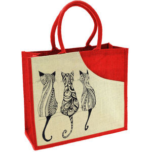 Sac à main en toile de coton noir pour femmes avec impression de logo personnalisé, design élégant à motifs en tissu, sac de shopping réutilisable R.D Bag House - Product Image 3