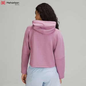 Sweats à capuche pour femmes Fashion Wear Panel Design Hooded Collar Women Crop Tops Women Hoodie - Product Image 4