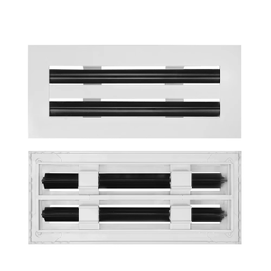 Diffuseur linéaire rectangulaire en aluminium peint blanc LS-B-031000 avec 3 fentes, installation facile, pièce pour systèmes HVAC montés au plafond - Product Image 4