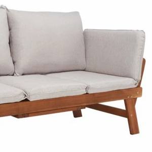 Sofá de Patio de 3 Plazas, Madera de Teca Maciza, Cojines de Espuma, Color Personalizado, para Muebles de Exterior, Patio, Hotel - Product Image 5